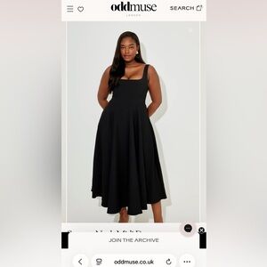 Odd Muse Black Midi Dress